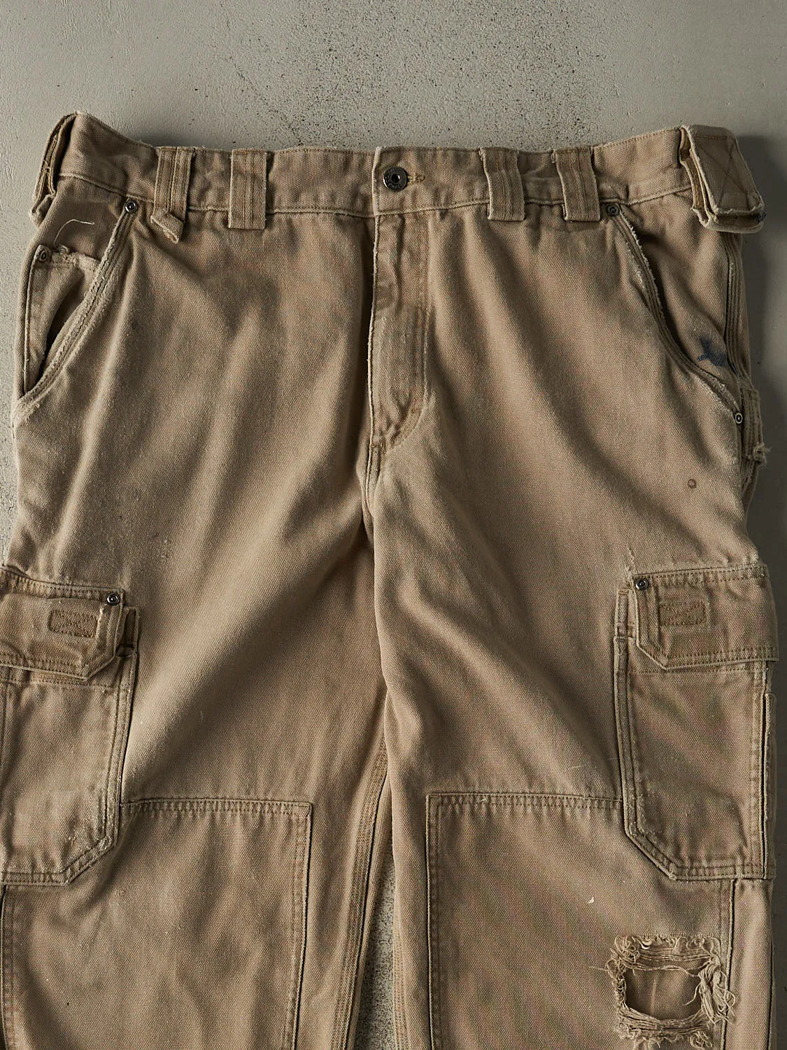 Vintage 90s Beige Duluth Cargo Work Pants (40x30) sold by Rebalance Vintage product image thumbnail 3
