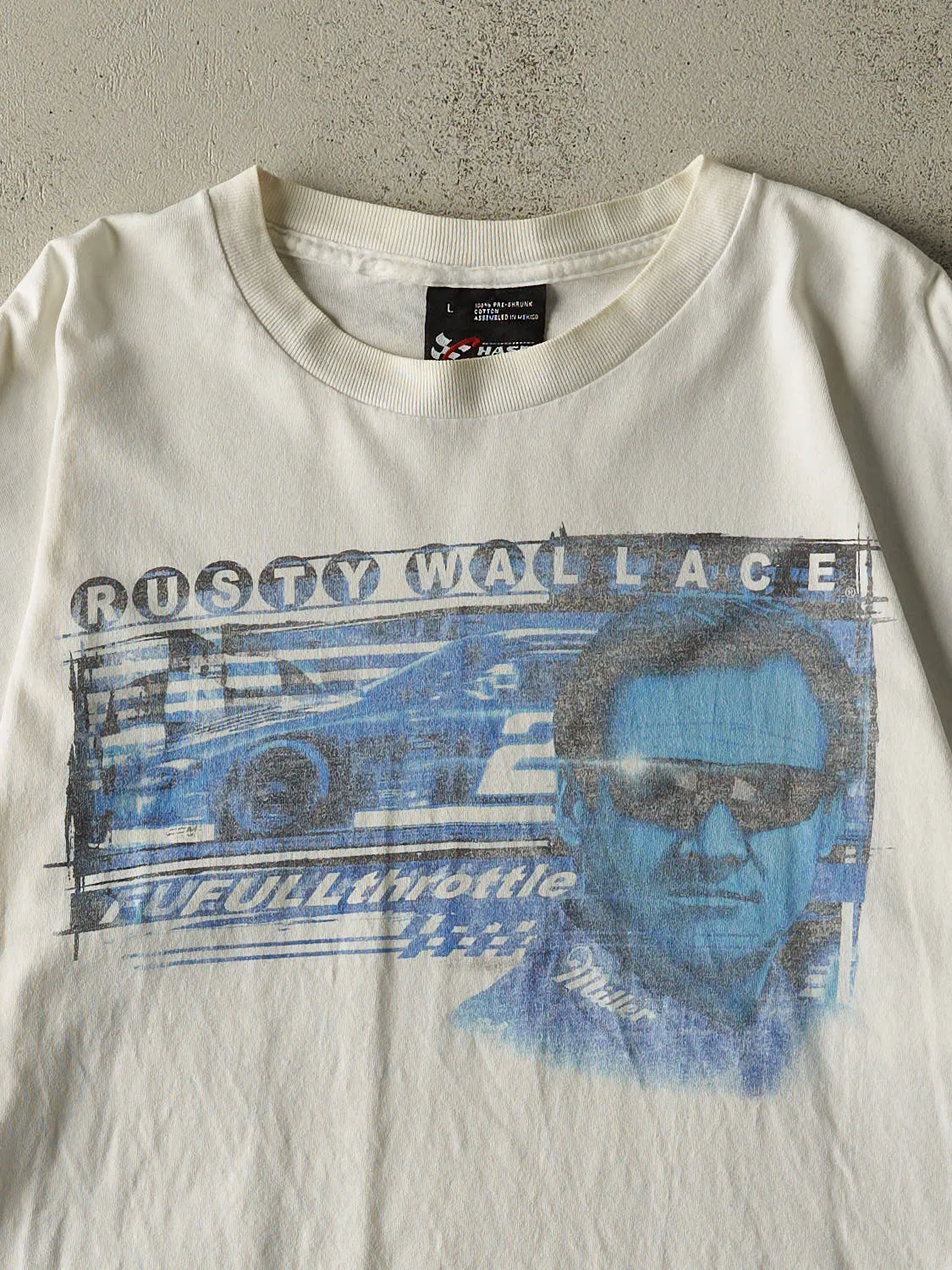 Vintage Y2K White Rusty Wallace Nascar Racing Tee (XL) sold by Rebalance Vintage product image thumbnail 3