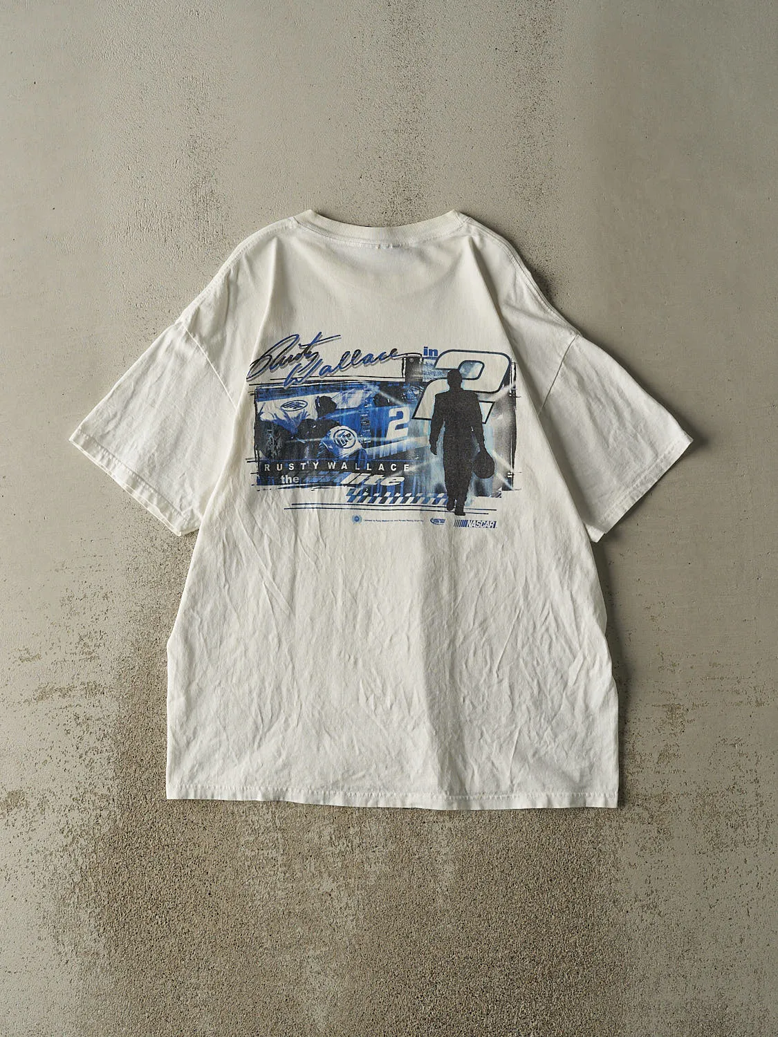 Vintage Y2K White Rusty Wallace Nascar Racing Tee (XL) sold by Rebalance Vintage product image thumbnail 2