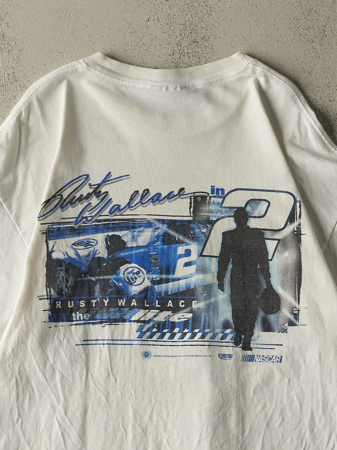 Vintage Y2K White Rusty Wallace Nascar Racing Tee (XL) sold by Rebalance Vintage product image thumbnail 4