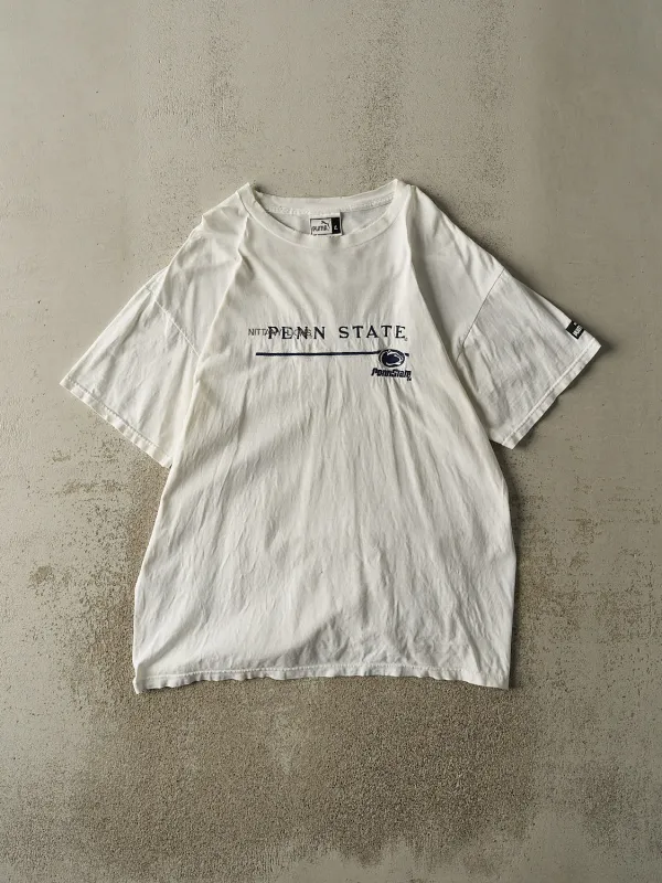 Vintage 90s White Penn State Nittany Lions Embroidered Tee (XL) sold by Rebalance Vintage