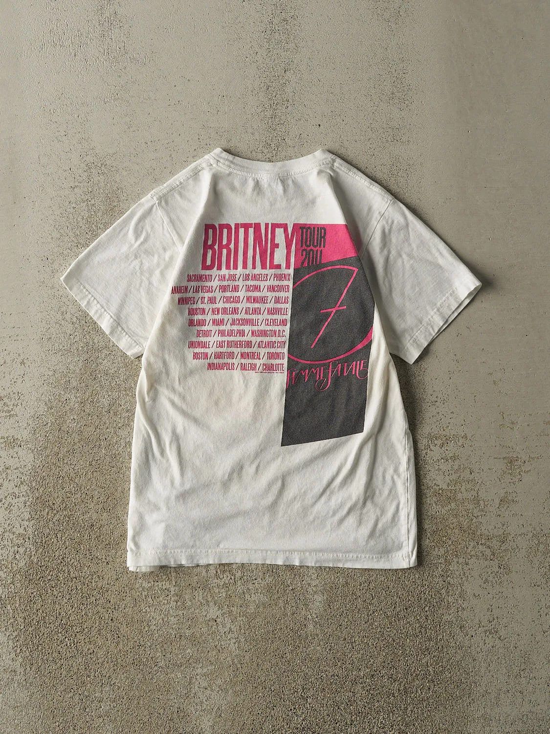 Vintage 11' White Britney Spears Femme Fatale Tee (XS) sold by Rebalance Vintage product image thumbnail 2