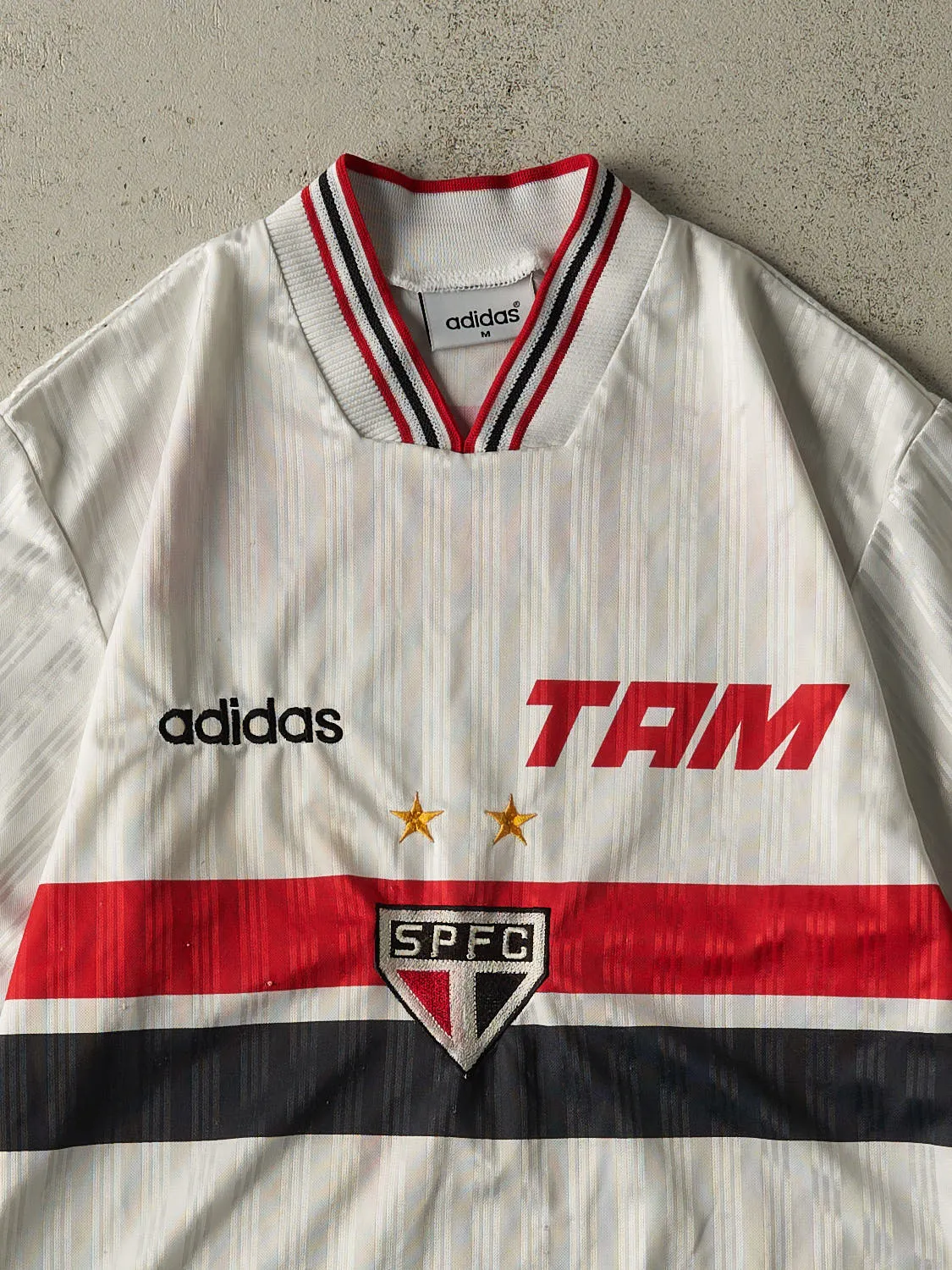 Vintage 90s White São Paulo Soccer Jersey (M/L) sold by Rebalance Vintage product image thumbnail 3