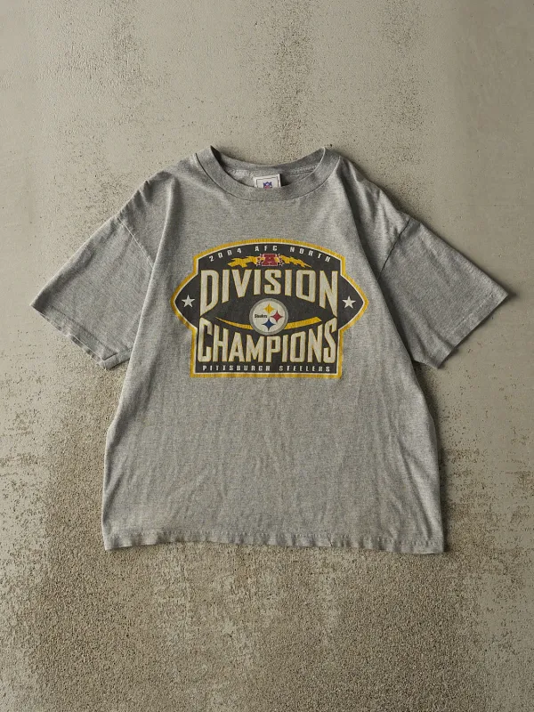 Vintage 04' Grey Pittsburgh Steelers AFC Devision Champs Tee (S) sold by Rebalance Vintage