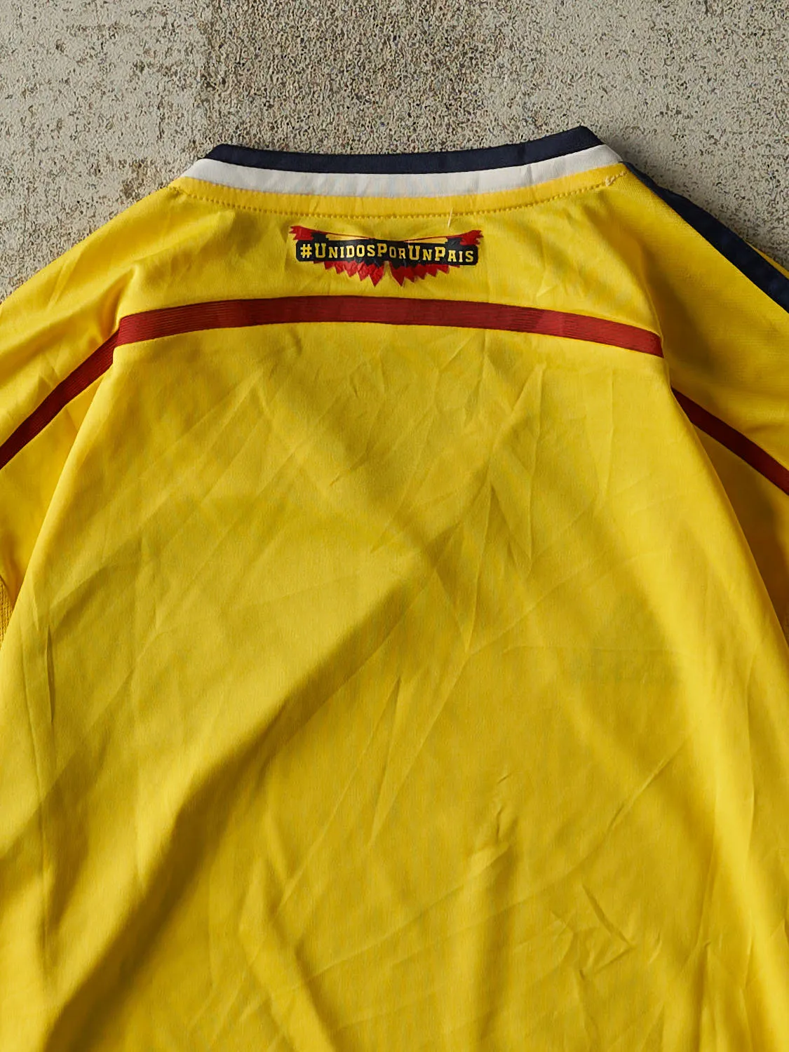 Vintage Y2K Yellow Columbia Adidas Soccer Jersey (L/XL) sold by Rebalance Vintage product image thumbnail 4