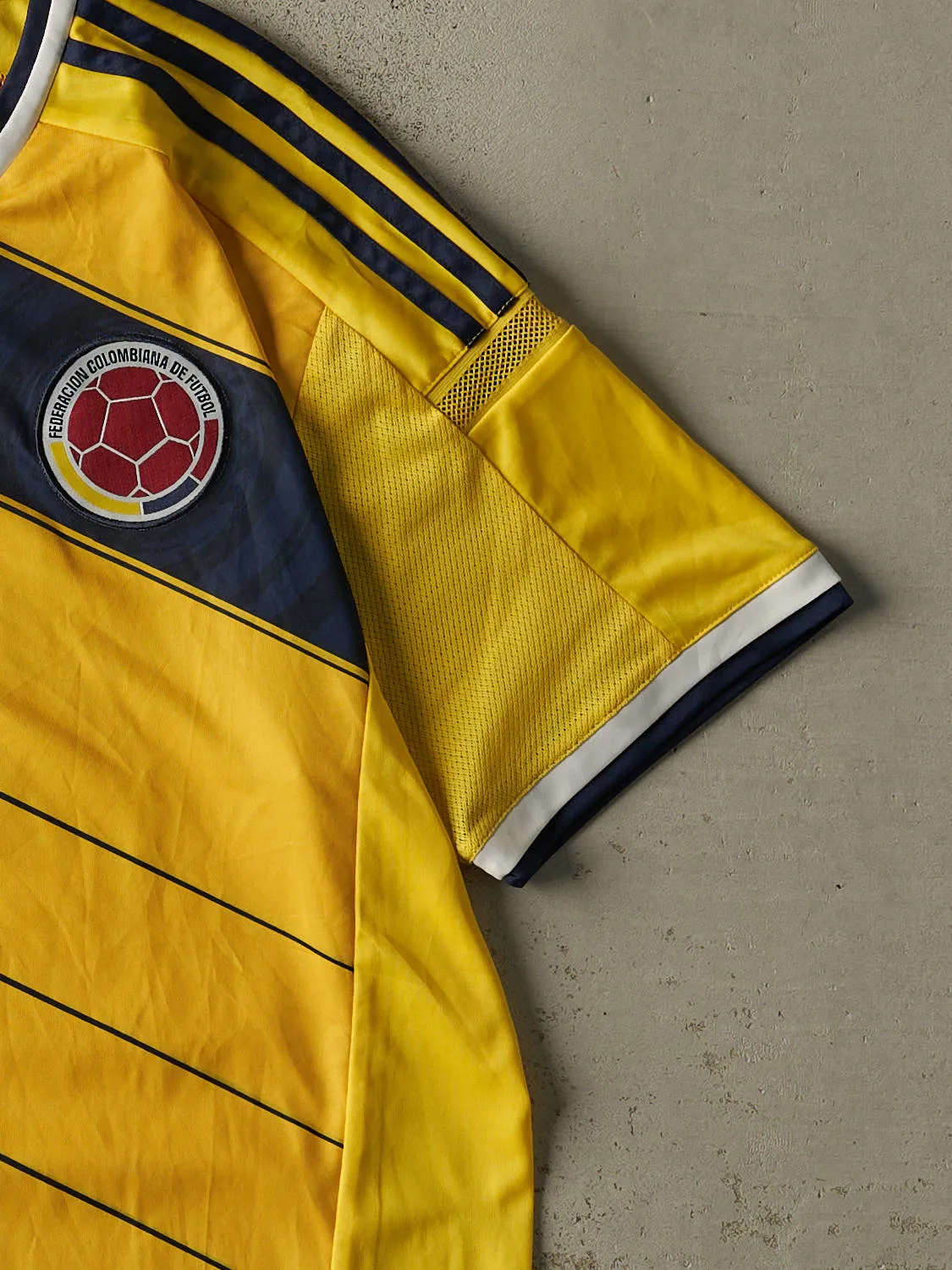 Vintage Y2K Yellow Columbia Adidas Soccer Jersey (L/XL) sold by Rebalance Vintage product image thumbnail 3