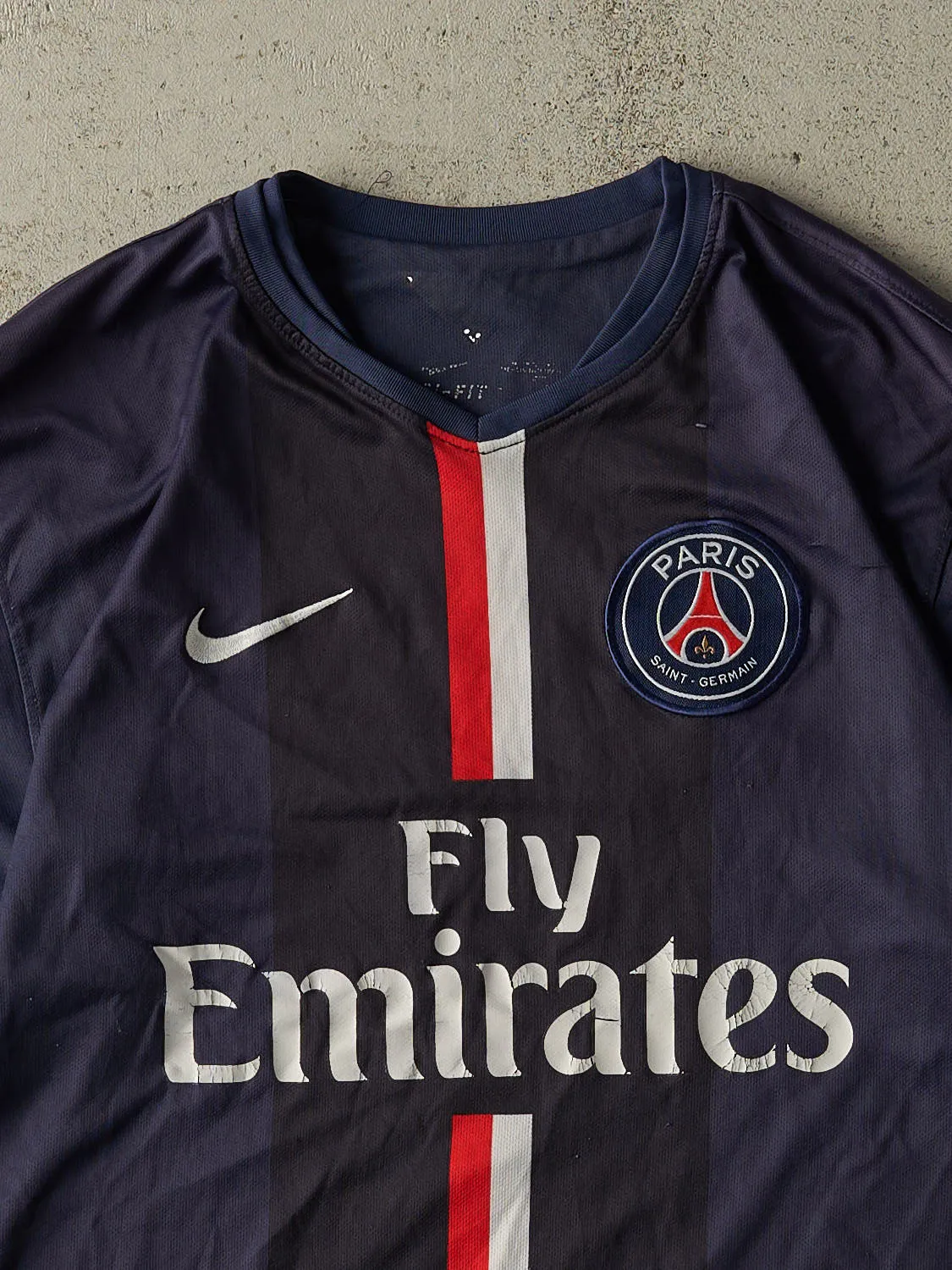 Vintage 14' Navy Blue Paris Saint-Germain Nike Jersey (L) sold by Rebalance Vintage product image thumbnail 3