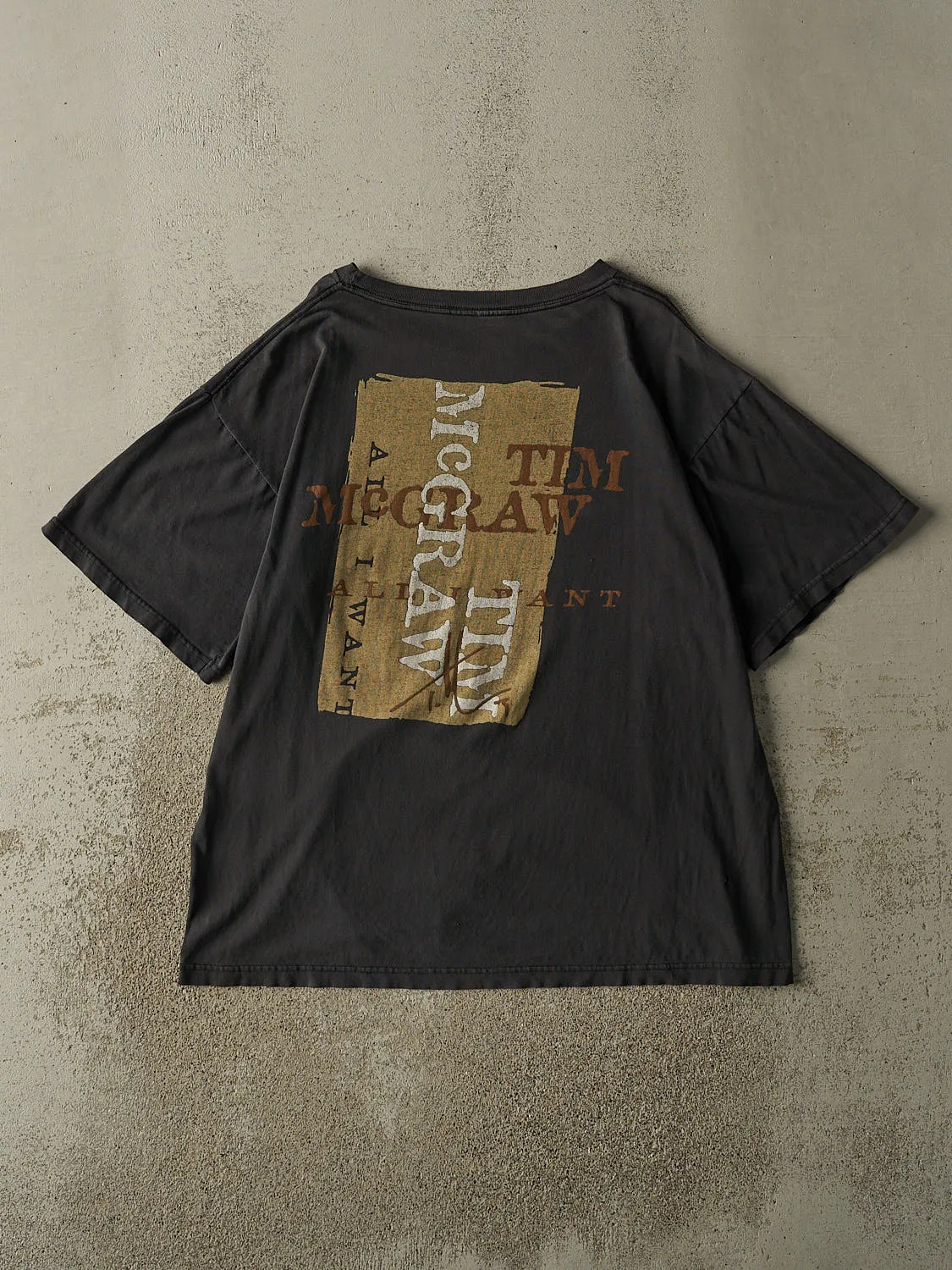 Vintage 95' Faded Black Tim McGraw All I Want Tee (XL) sold by Rebalance Vintage product image thumbnail 2