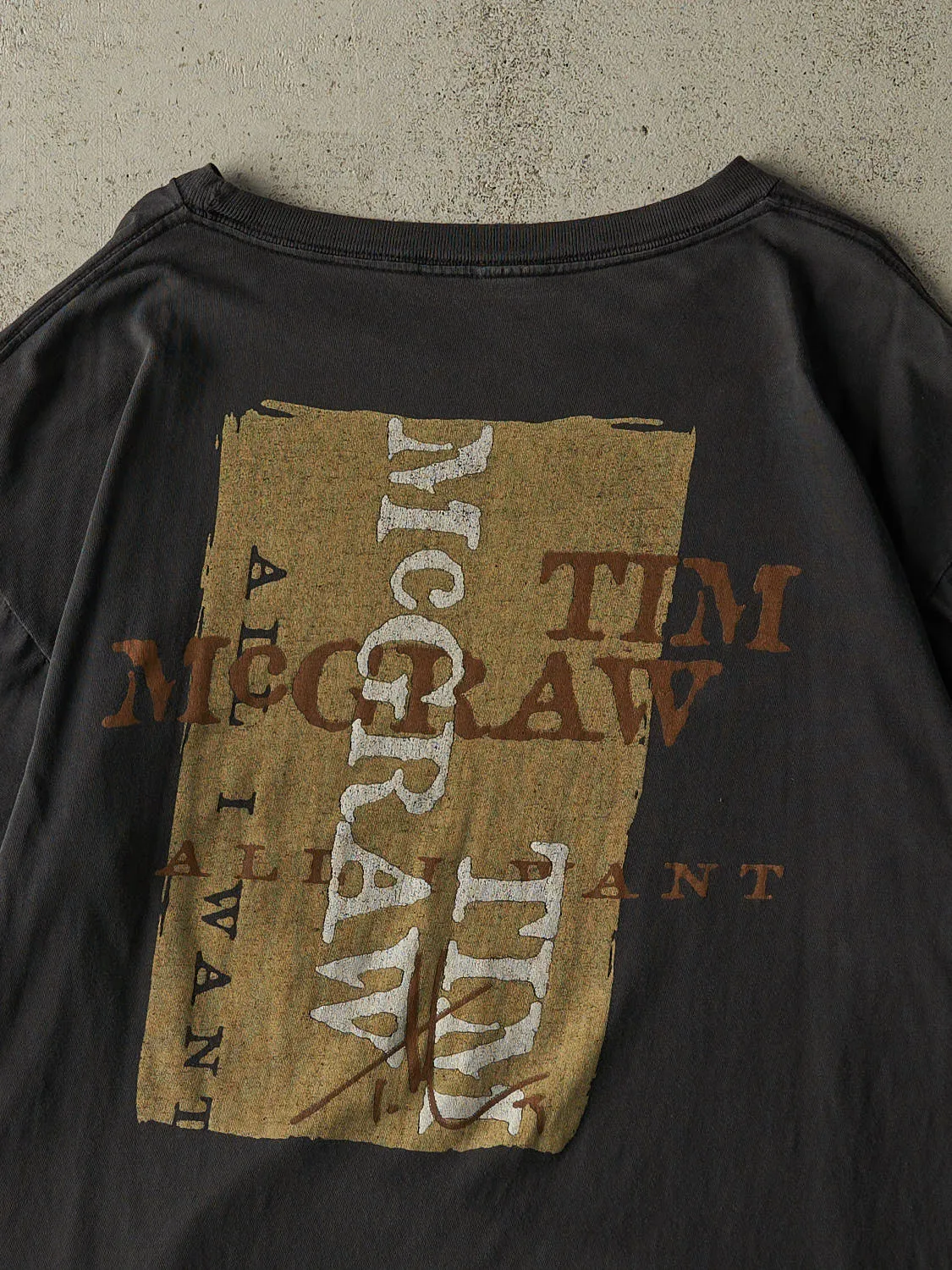 Vintage 95' Faded Black Tim McGraw All I Want Tee (XL) sold by Rebalance Vintage product image thumbnail 4