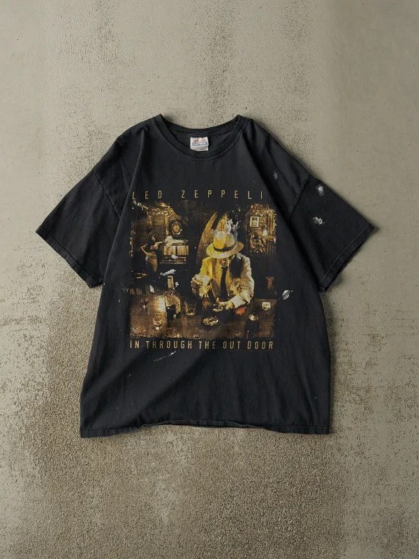Vintage 08' Faded Black Led Zeppelin "In Through The Out Door" Tee (L) sold by Rebalance Vintage