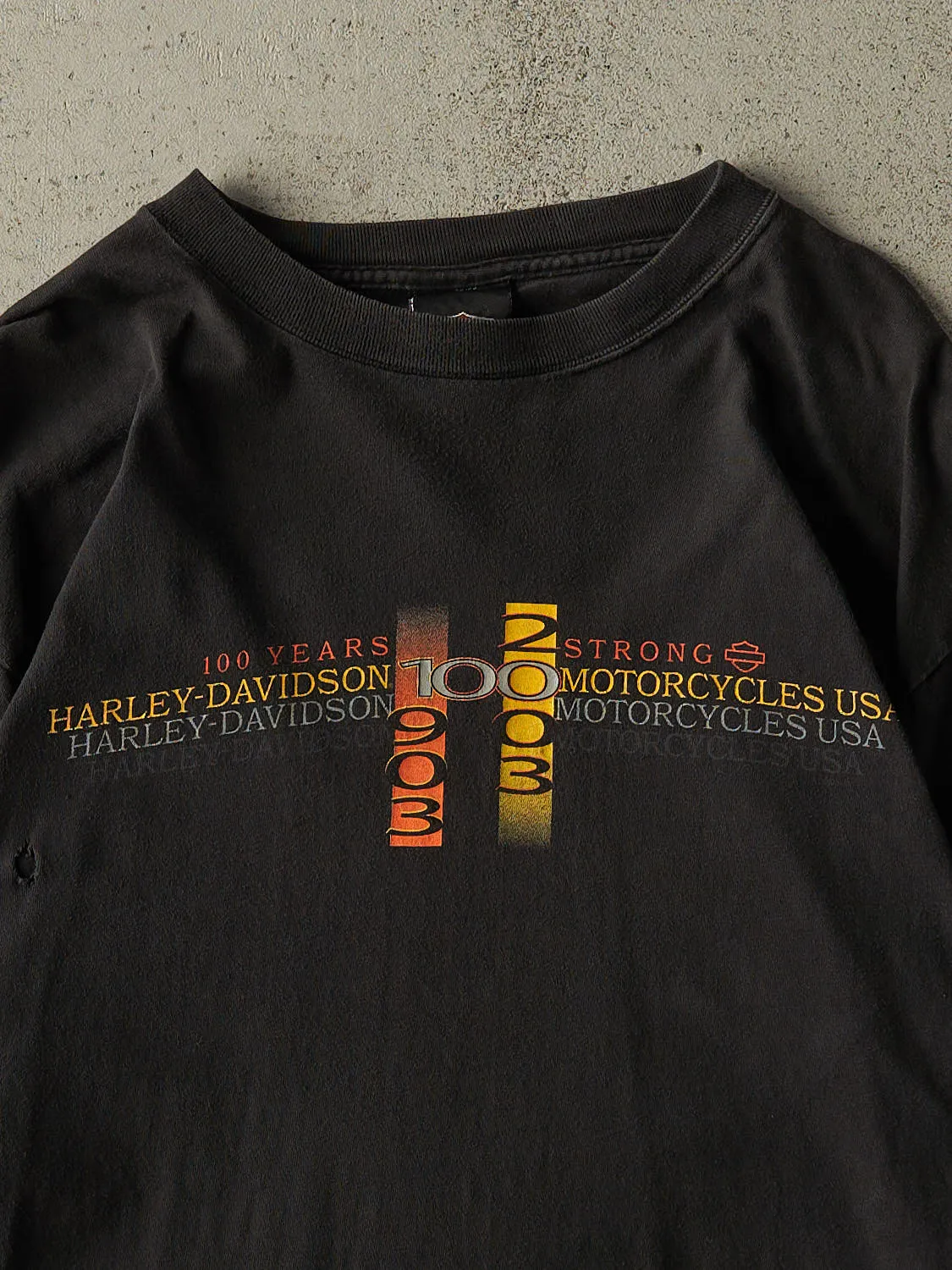 Vintage 03' Black Harley Davidson Potsdam NY Long Sleeve (M/L) sold by Rebalance Vintage product image thumbnail 3