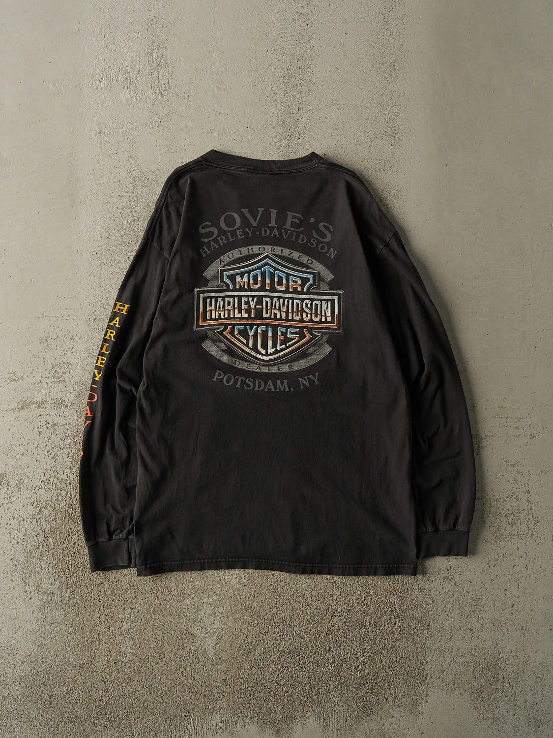 Vintage 03' Black Harley Davidson Potsdam NY Long Sleeve (M/L) sold by Rebalance Vintage product image thumbnail 2