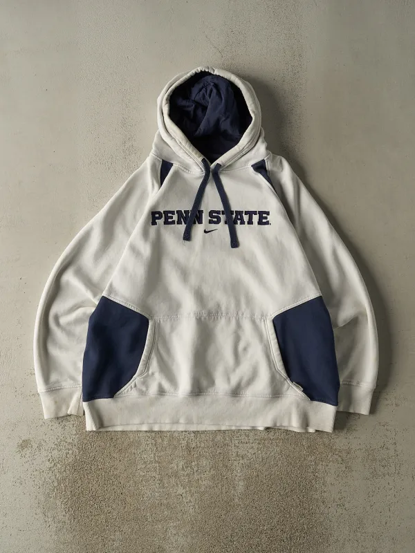 Vintage Y2K White & Navy Penn State University Nike Embroidered Hoodie (XXL) sold by Rebalance Vintage