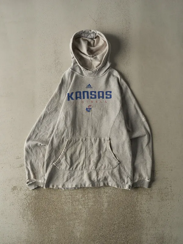 Vintage Y2K Grey Kansas University Jayhawks Adidas Hoodie (L/XL) sold by Rebalance Vintage