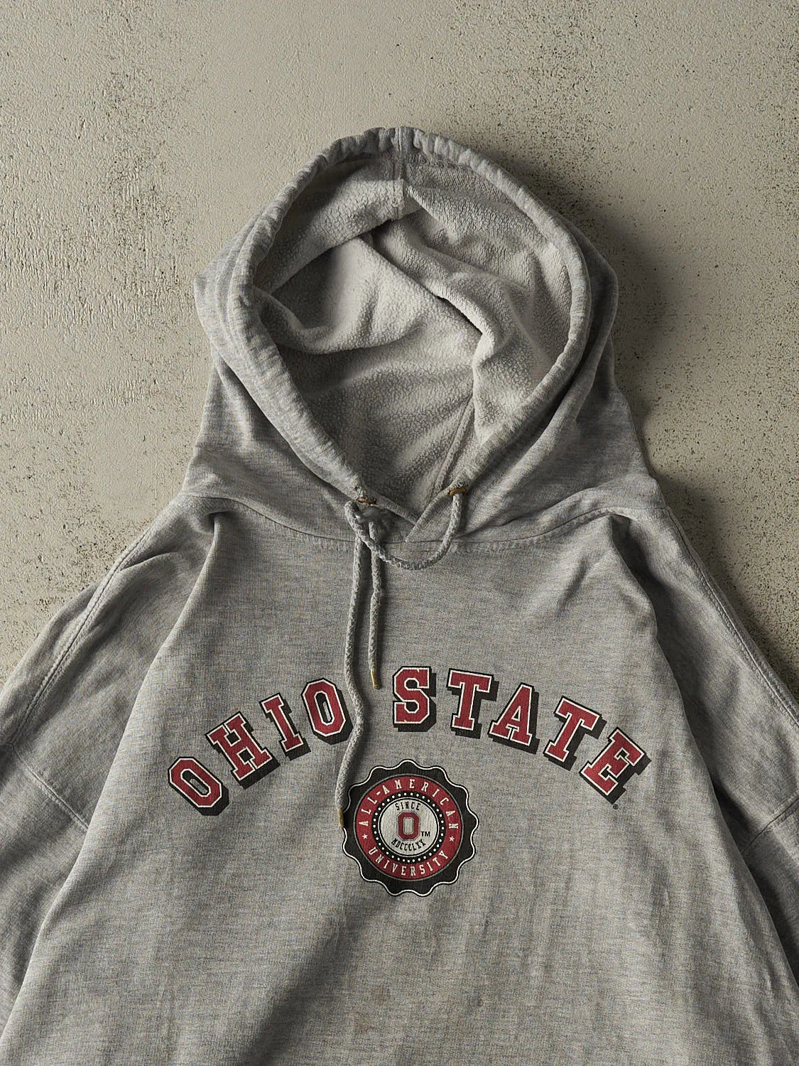 Vintage 90s Grey Ohio State University Hoodie (XL/XXL) sold by Rebalance Vintage product image thumbnail 2