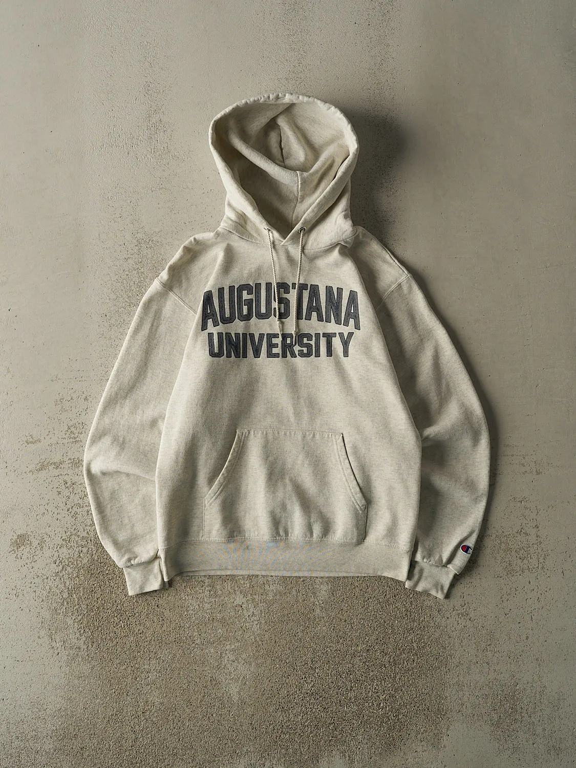 Vintage 90s Heather Grey Augustana University Champion Hoodie (M) sold by Rebalance Vintage