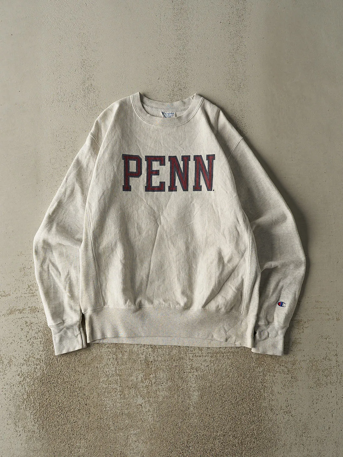 Vintage Y2K Heather Grey Penn Champion Reverse Weave Crewneck (M/L) sold by Rebalance Vintage