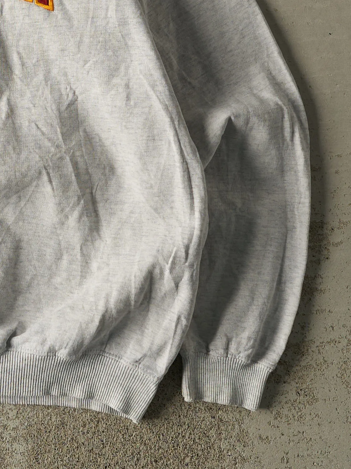 Vintage 90s Heather Grey Roosevelt Roughriders Embroidered Crewneck (M/L) sold by Rebalance Vintage product image thumbnail 4