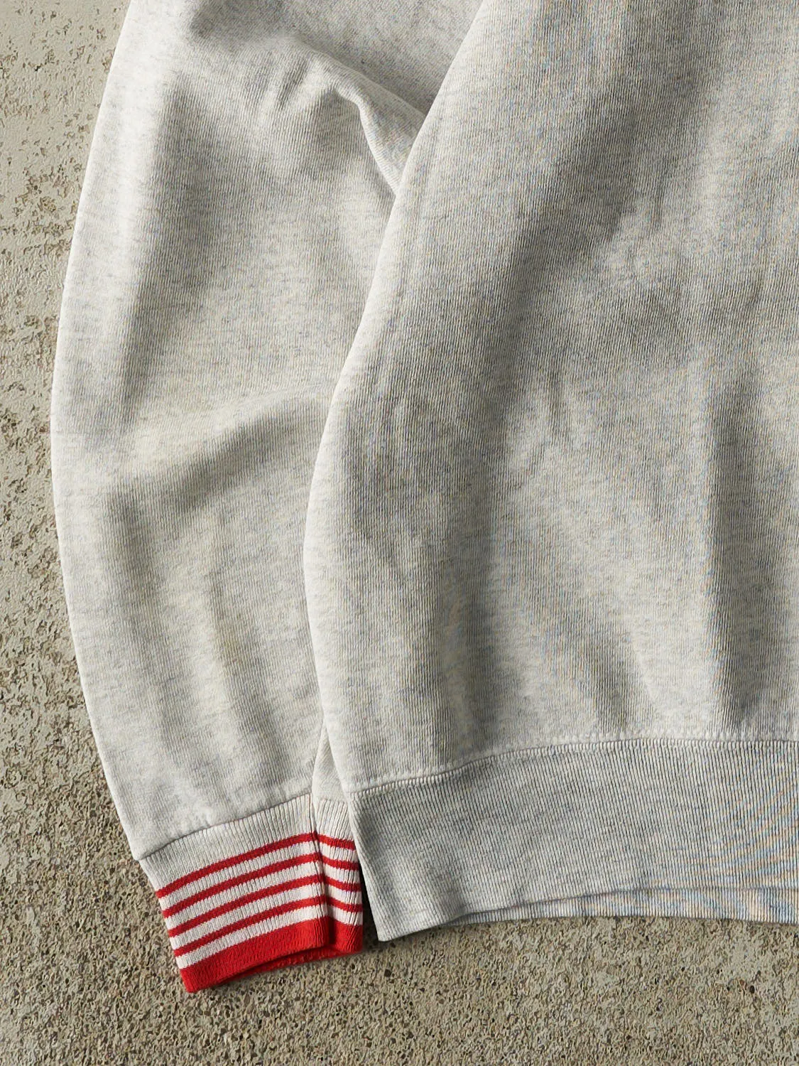 Vintage 80s Heather Grey Ohio State University Embroidered Ribbed Crewneck (M) sold by Rebalance Vintage product image thumbnail 3