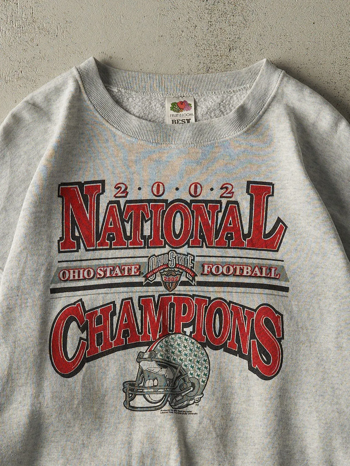 Vintage 02' Heather Grey Ohio State Football National Champions Crewneck (XL/XXL) sold by Rebalance Vintage product image thumbnail 3