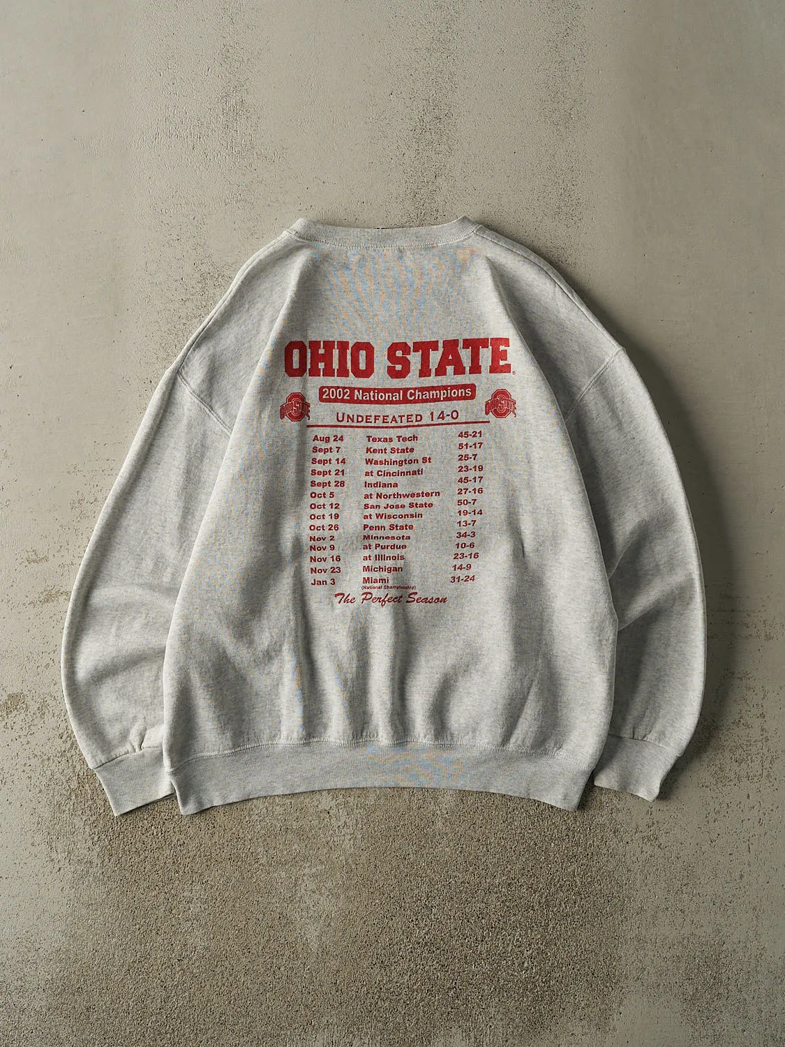 Vintage 02' Heather Grey Ohio State Football National Champions Crewneck (XL/XXL) sold by Rebalance Vintage product image thumbnail 2