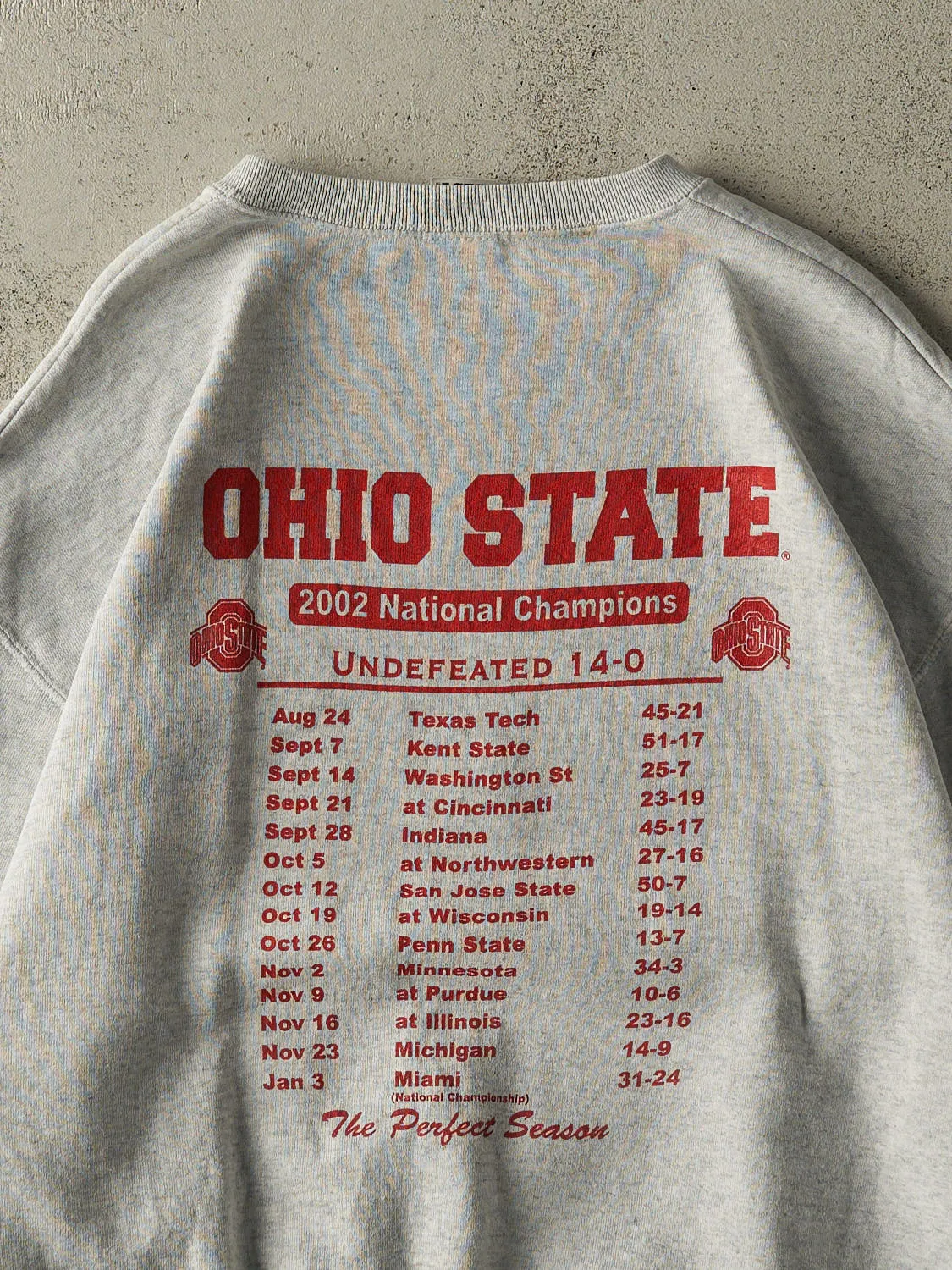 Vintage 02' Heather Grey Ohio State Football National Champions Crewneck (XL/XXL) sold by Rebalance Vintage product image thumbnail 4