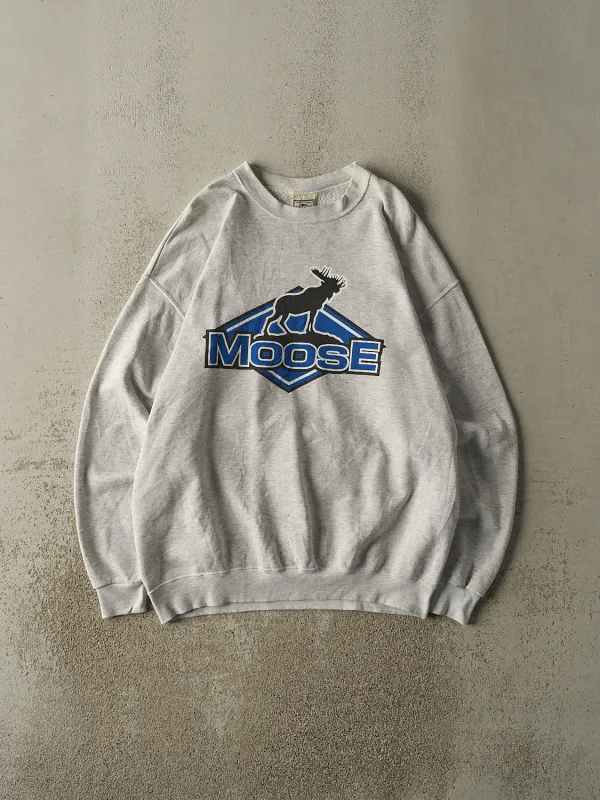 Vintage 90s Heather Grey Moose Crewneck (XL) sold by Rebalance Vintage