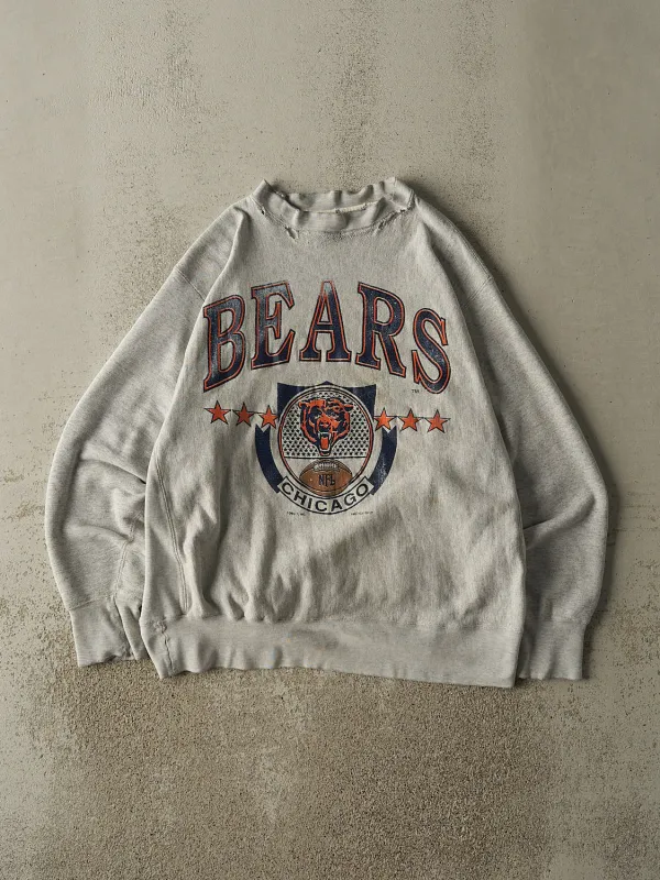 Vintage 90s Heather Grey Chicago Bears Logo 7 Crewneck (L) sold by Rebalance Vintage