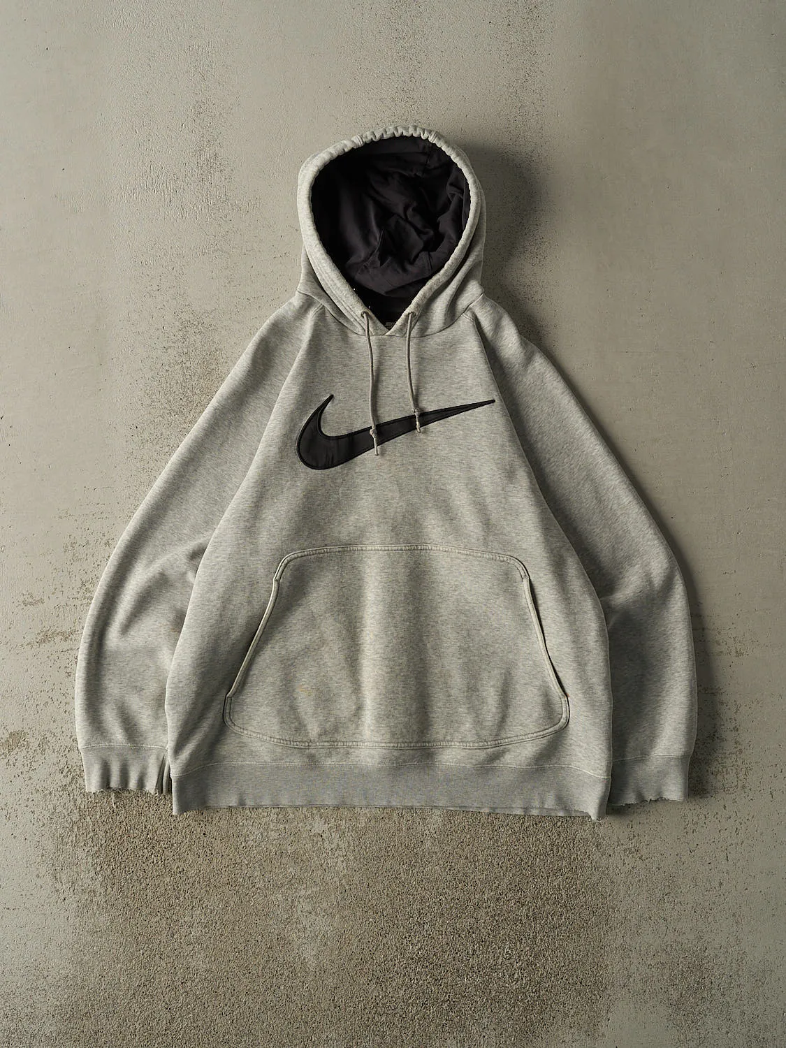 Vintage Y2K Grey Nike Embroidered Hoodie (L/XL) sold by Rebalance Vintage