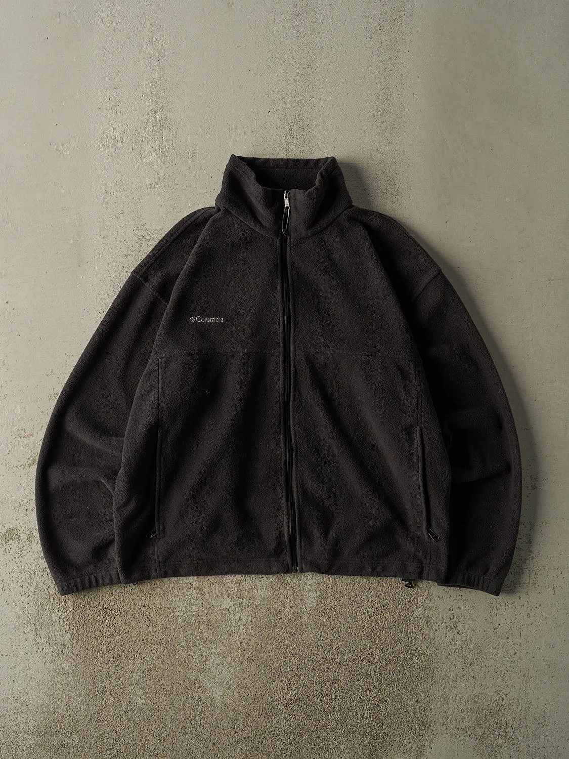 Vintage Y2K Charcoal Grey Columbia Embroidered Zip Up Fleece (L/XL) sold by Rebalance Vintage