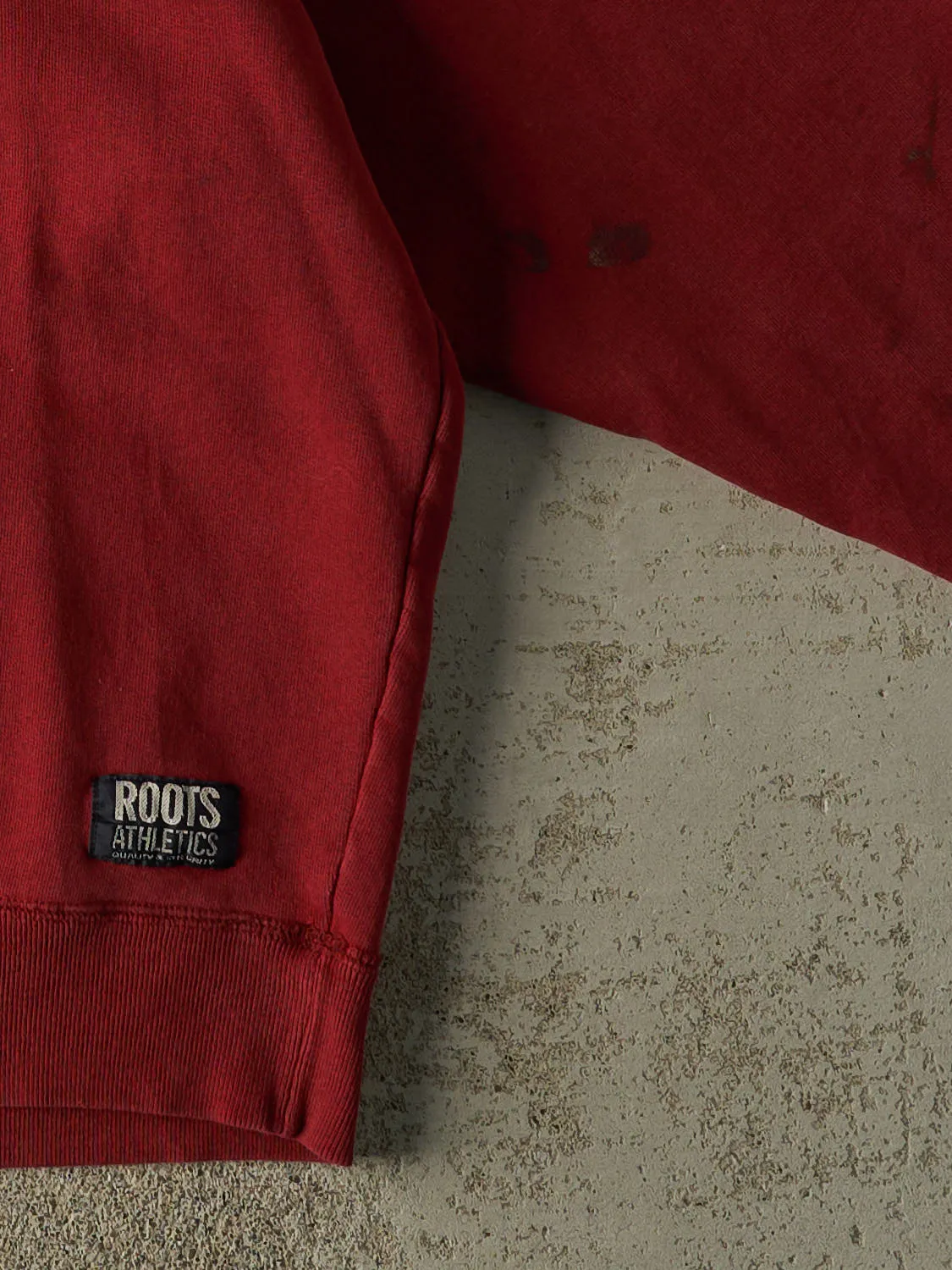 Vintage Y2K Burgundy Roots Athletic Embroidered Crewneck (XL) sold by Rebalance Vintage product image thumbnail 3