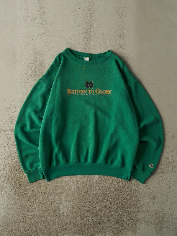 Vintage 90s Green University of Notre Dame Football Crewneck (L/XL) sold by Rebalance Vintage