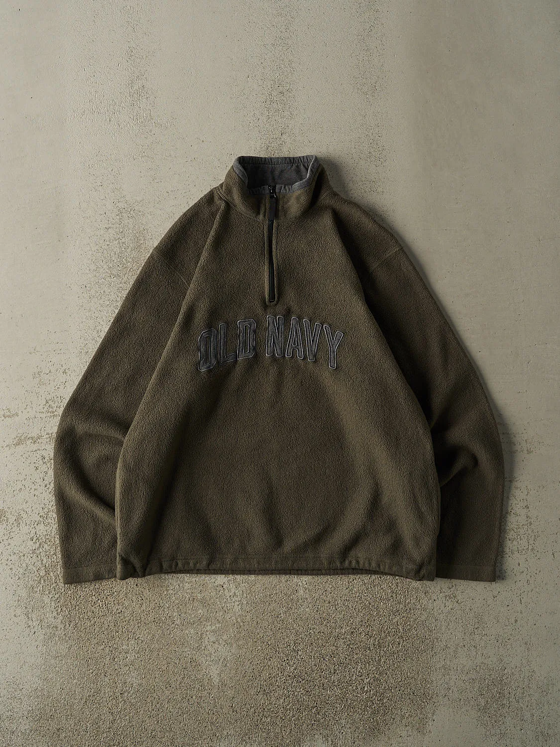 Vintage 90s Green Old Navy Embroidered Quarter Zip Fleece (L/XL) sold by Rebalance Vintage