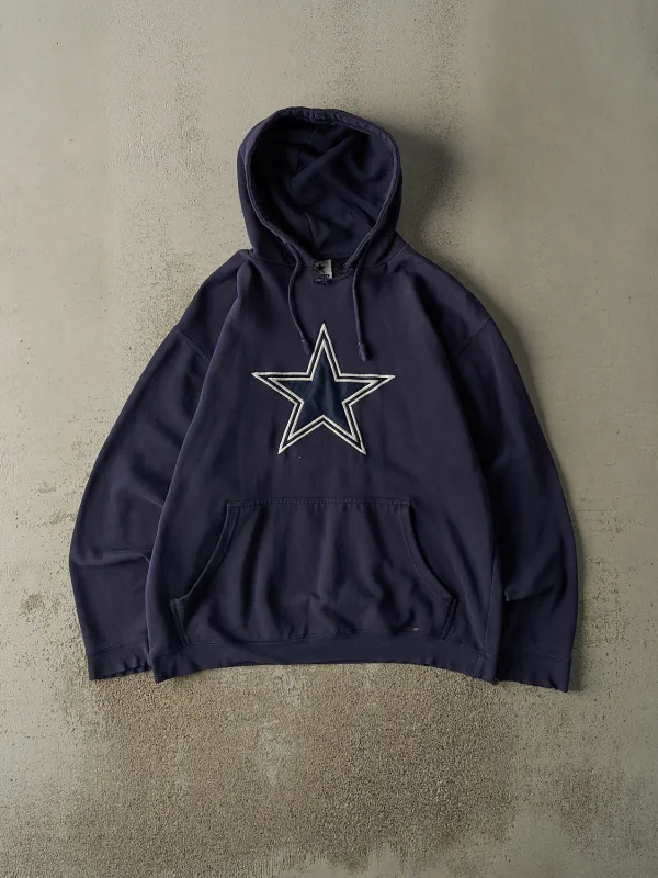 Vintage 90s Navy Blue Dallas Cowboys Embroidered Hoodie (XL) sold by Rebalance Vintage
