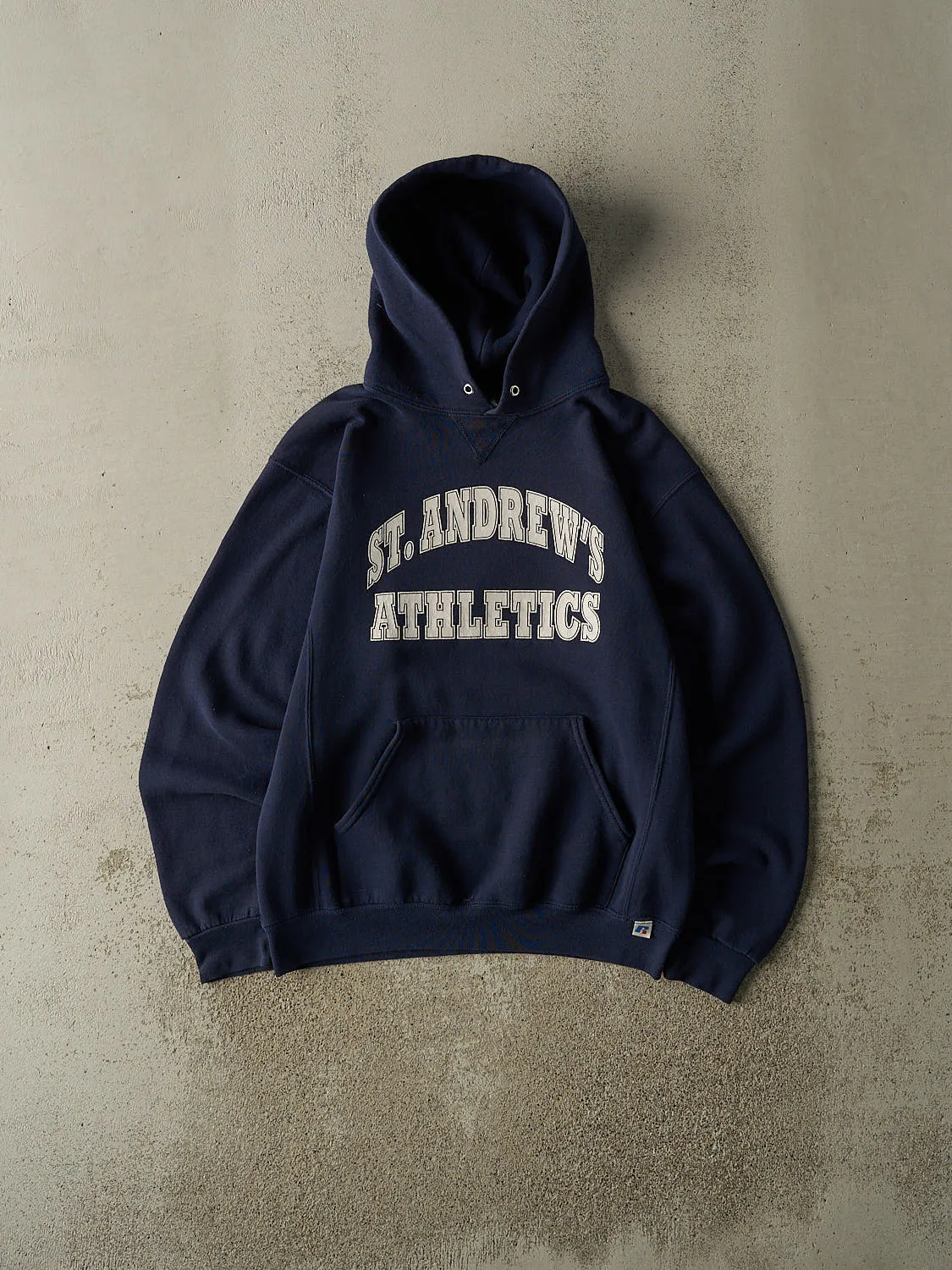 Vintage Y2K Navy Blue Russell Athletic St Andrews Athletics Hoodie (M) sold by Rebalance Vintage