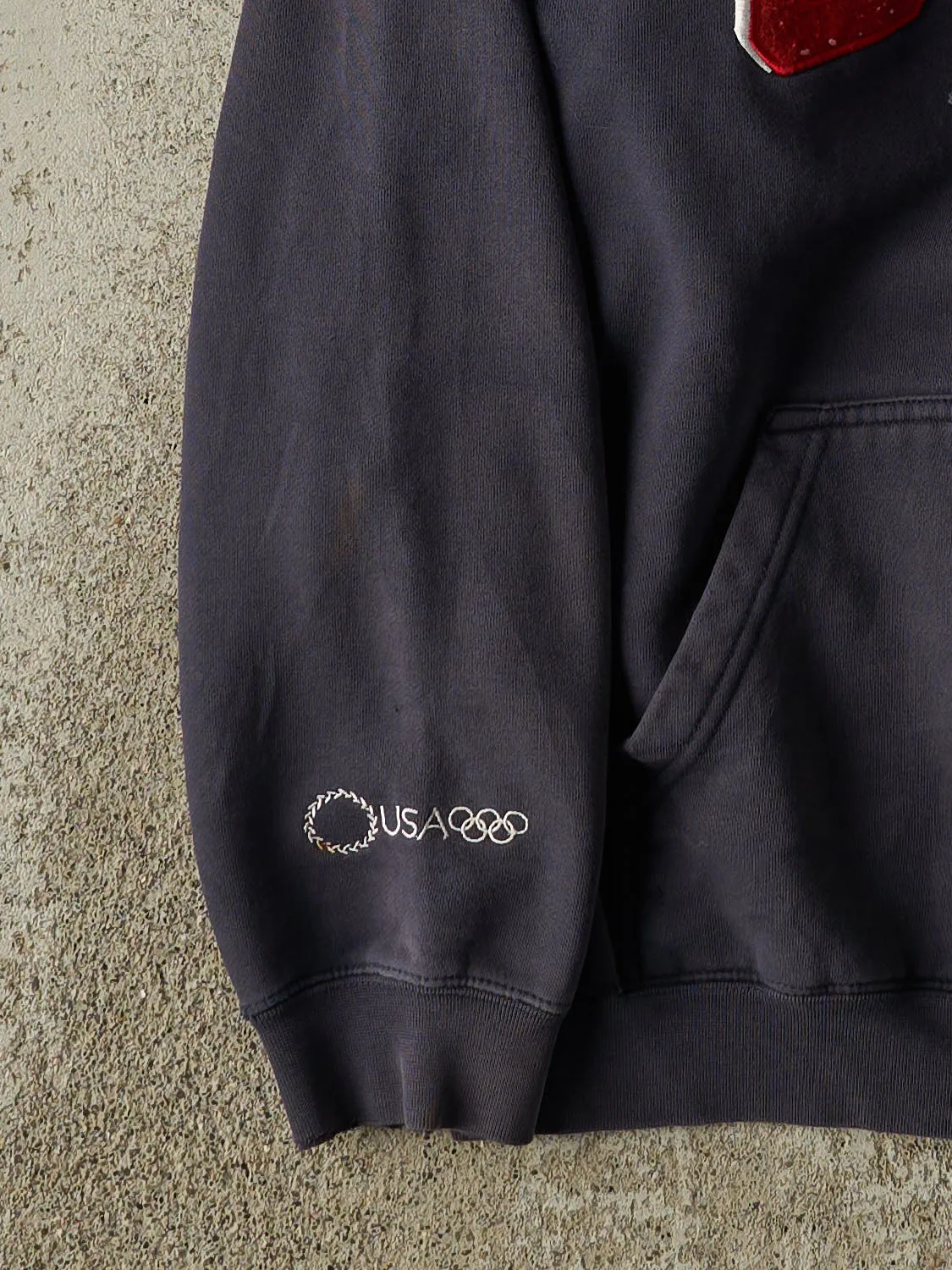 Vintage Y2K Navy Blue Team USA Embroidered Zip Up Hoodie (M/L) sold by Rebalance Vintage product image thumbnail 3