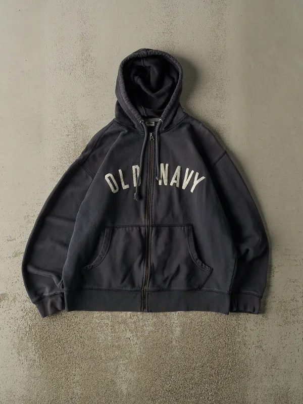 Vintage Y2K Navy Blue Old Navy Embroidered Zip Up Hoodie (M/L) sold by Rebalance Vintage