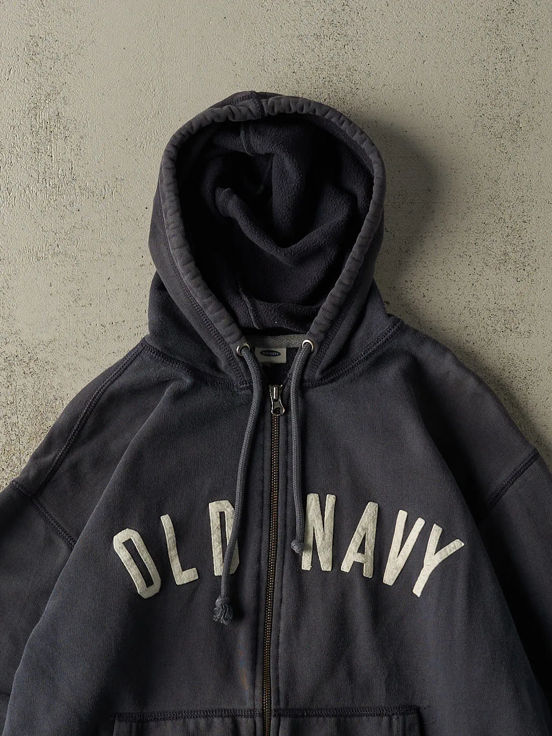 Vintage Y2K Navy Blue Old Navy Embroidered Zip Up Hoodie (M/L) sold by Rebalance Vintage product image thumbnail 2