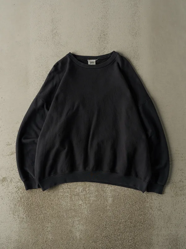 Vintage 90s Faded Black Blank Crewneck (XL) sold by Rebalance Vintage