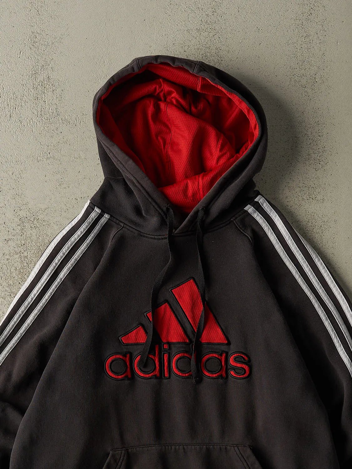 Vintage Y2K Faded Black Adidas Embroidered Hoodie (L) sold by Rebalance Vintage product image thumbnail 2