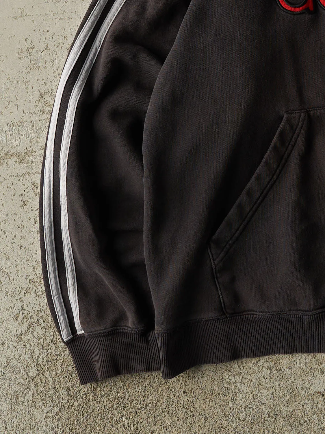 Vintage Y2K Faded Black Adidas Embroidered Hoodie (L) sold by Rebalance Vintage product image thumbnail 3
