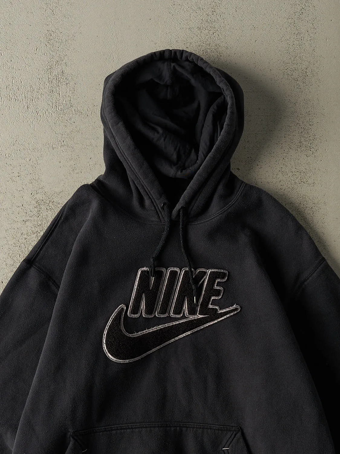 Vintage Y2K Black Nike Chenille Embroidered Hoodie (L/XL) sold by Rebalance Vintage product image thumbnail 2