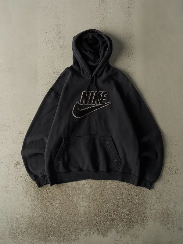 Vintage Y2K Black Nike Chenille Embroidered Hoodie (L/XL) sold by Rebalance Vintage