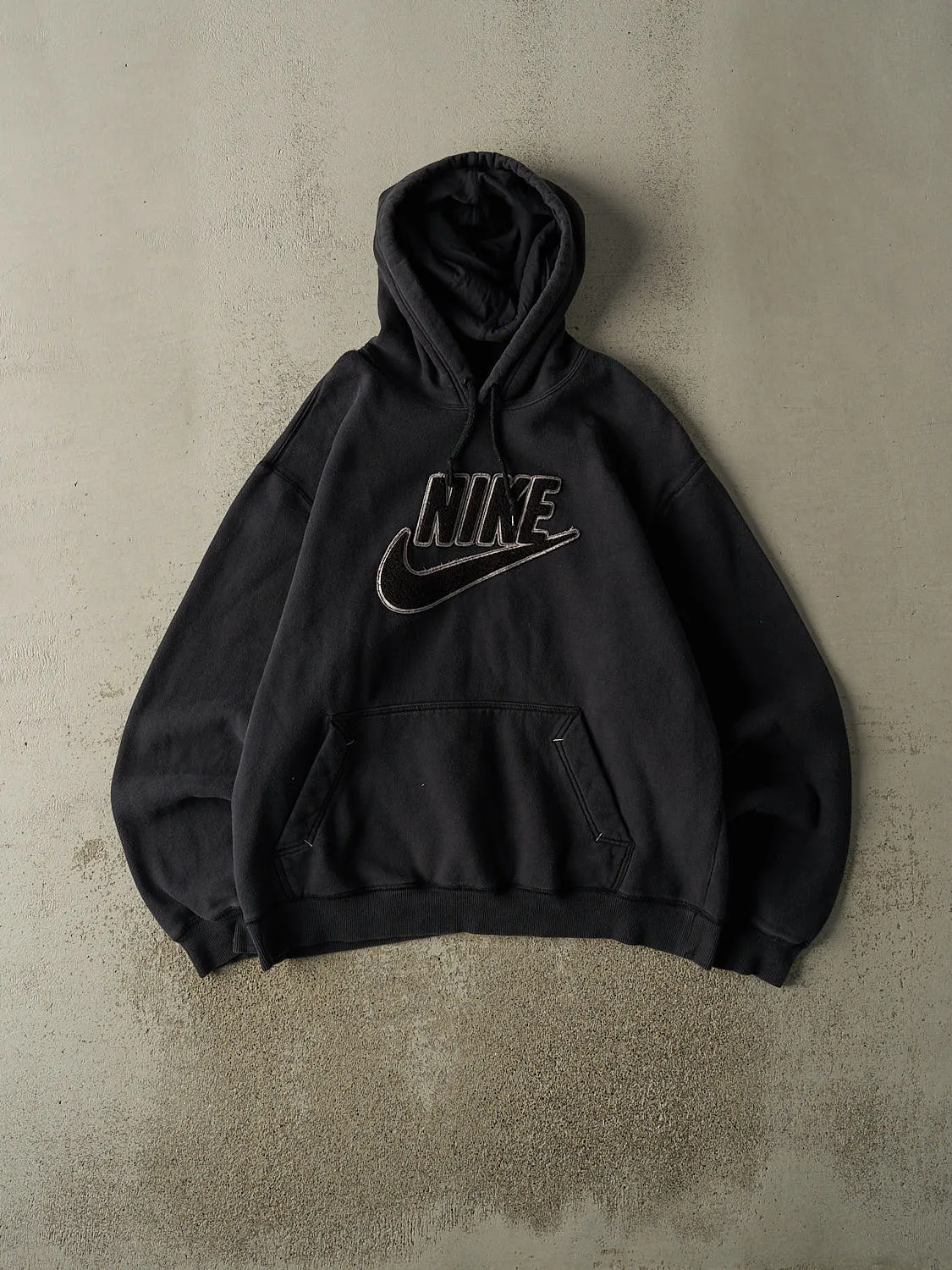 Vintage Y2K Black Nike Chenille Embroidered Hoodie (L/XL) sold by Rebalance Vintage