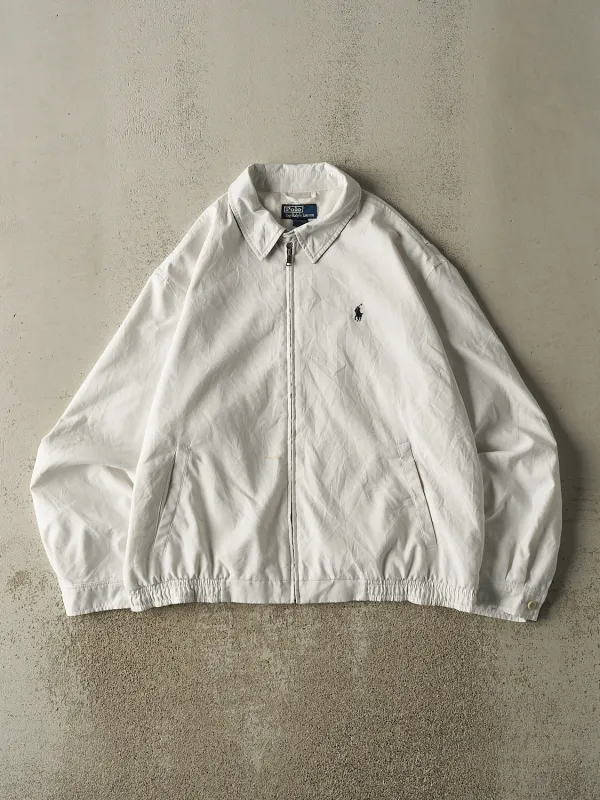 Vintage 90s White Polo Ralph Lauren Harrington Jacket (L/XL) sold by Rebalance Vintage