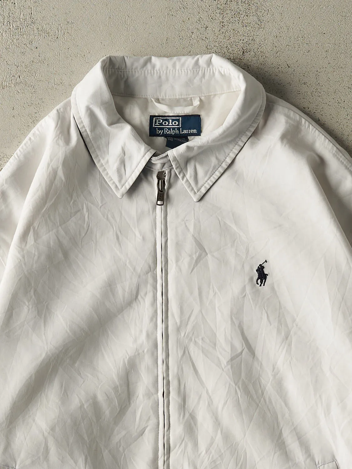 Vintage 90s White Polo Ralph Lauren Harrington Jacket (L/XL) sold by Rebalance Vintage product image thumbnail 2