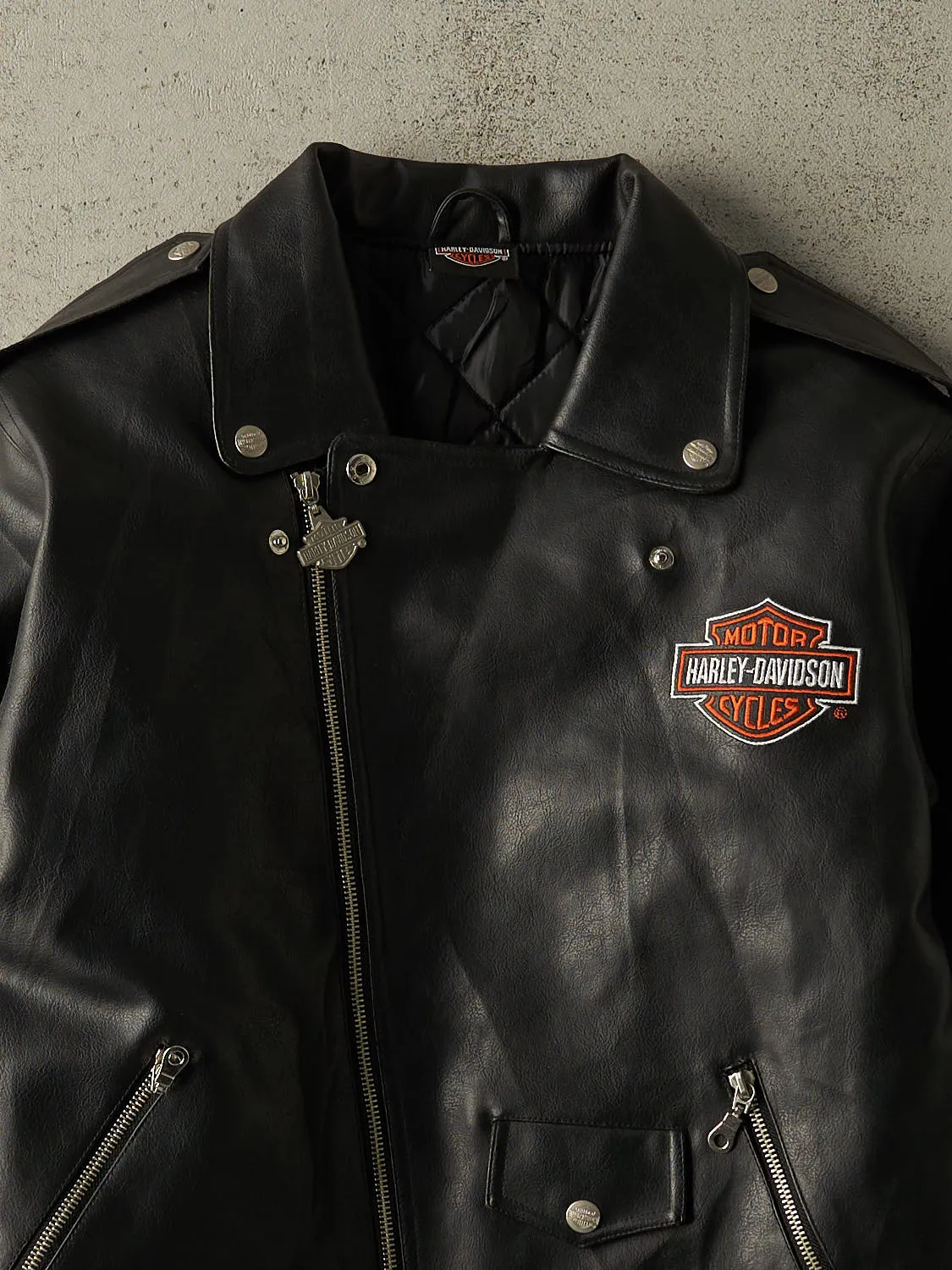 Vintage Y2K Black Harley Davidson Leather Biker Jacket (XS) sold by Rebalance Vintage product image thumbnail 3