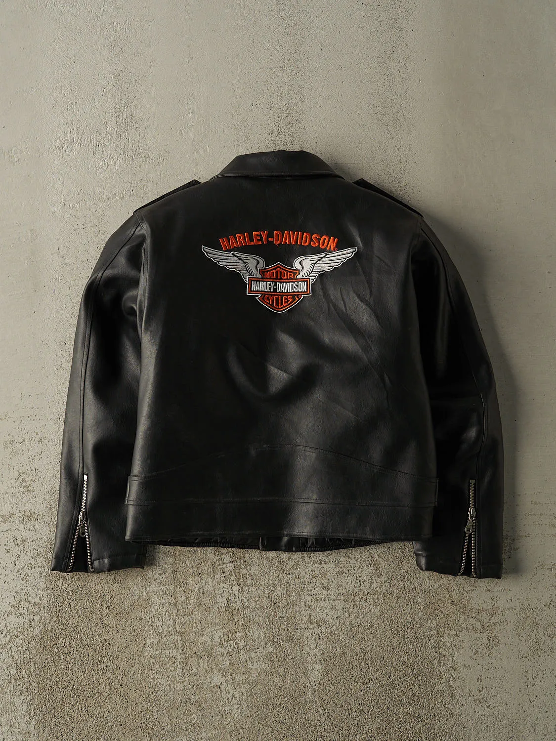 Vintage Y2K Black Harley Davidson Leather Biker Jacket (XS) sold by Rebalance Vintage product image thumbnail 2