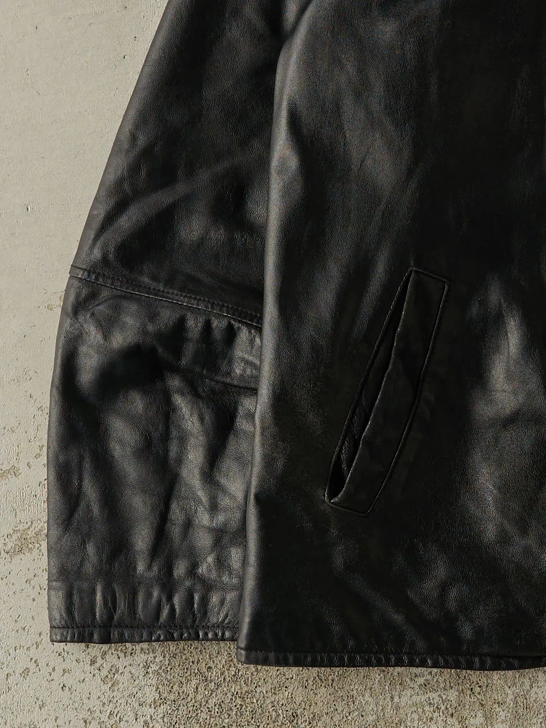 Vintage Y2K Black Soft Leather Jacket (L) sold by Rebalance Vintage product image thumbnail 3