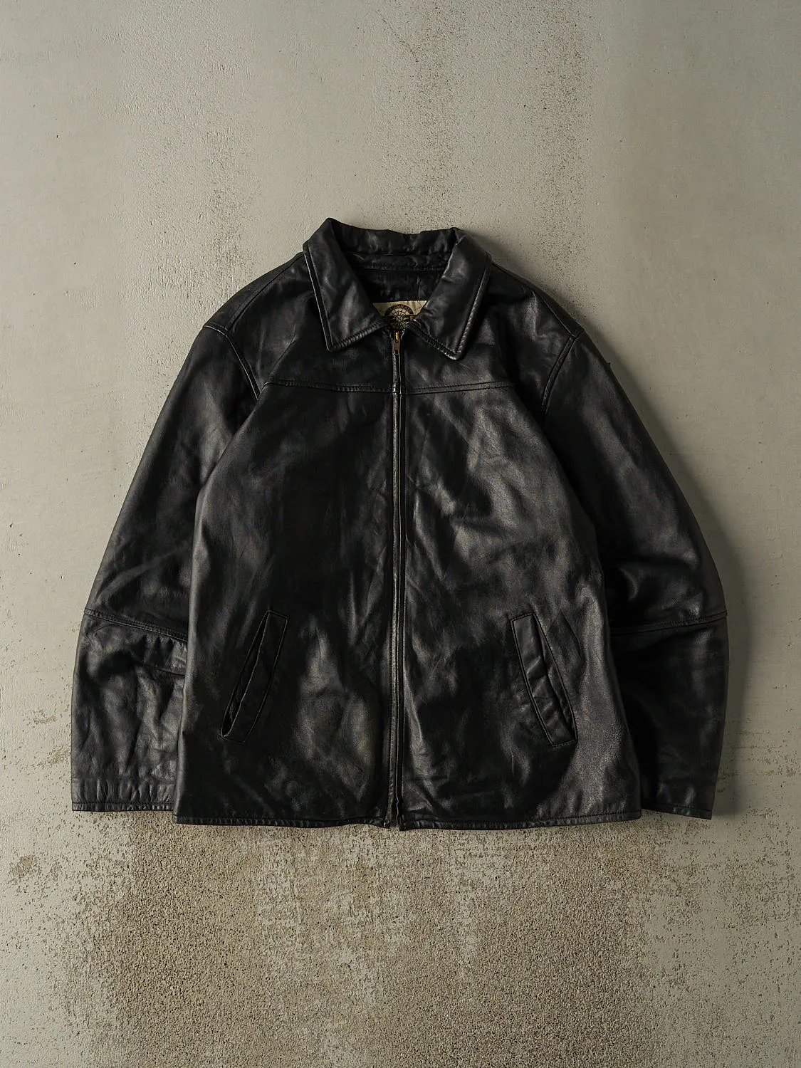 Vintage Y2K Black Soft Leather Jacket (L) sold by Rebalance Vintage